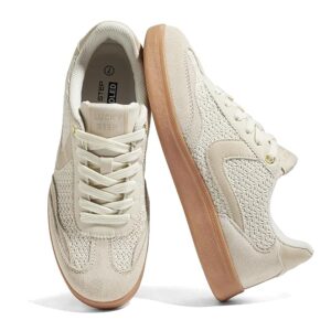 LUCKY STEP Women's Classic Fashion Sneakers Casual Skate Shoes | Lace Up Walking Shoes